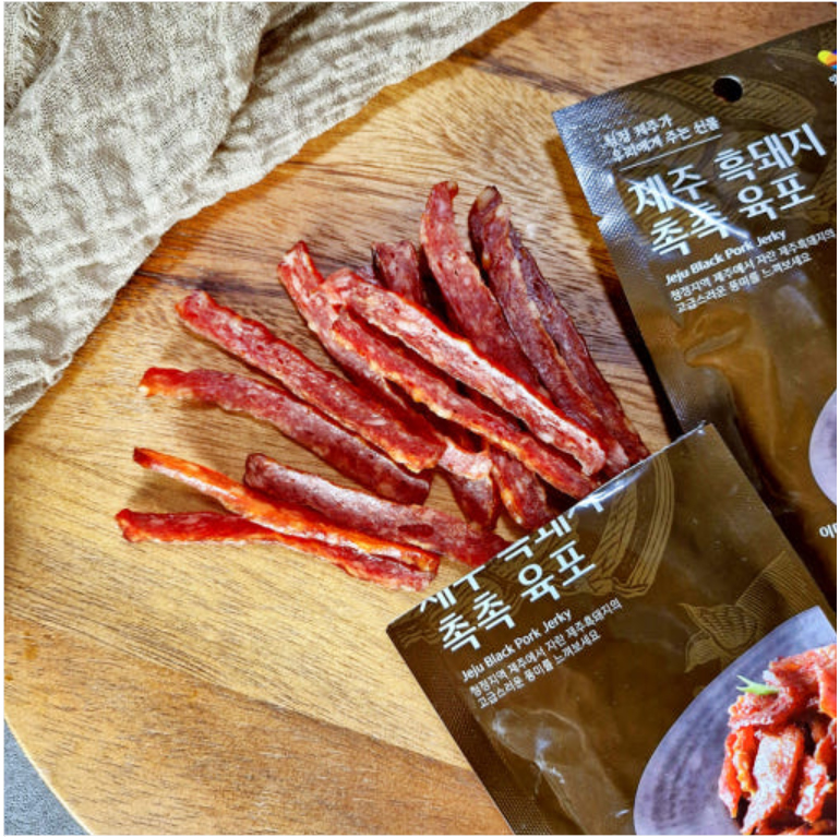 제주 무항생제 흑돈 수제 직화 육포&흑돼지 촉촉 육포