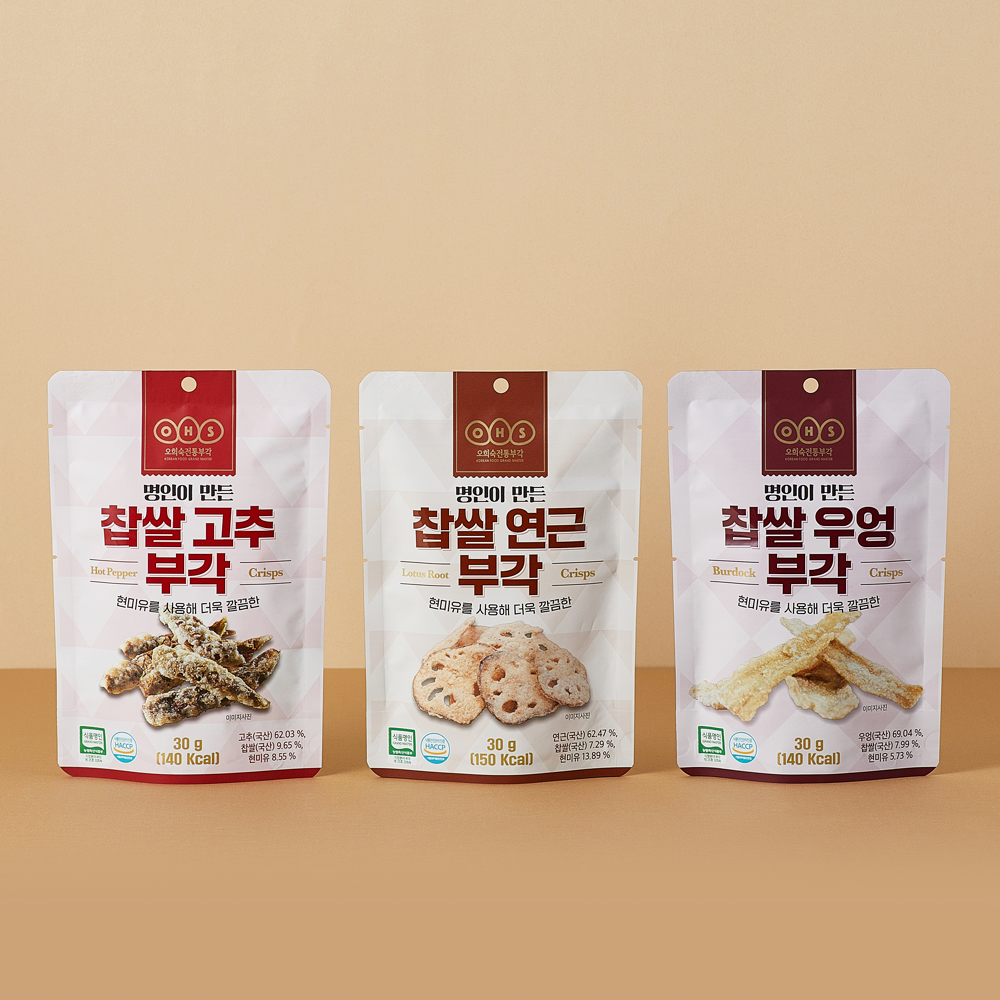 [오희숙전통부각] 찹쌀 부각 농산 3종 (30g)