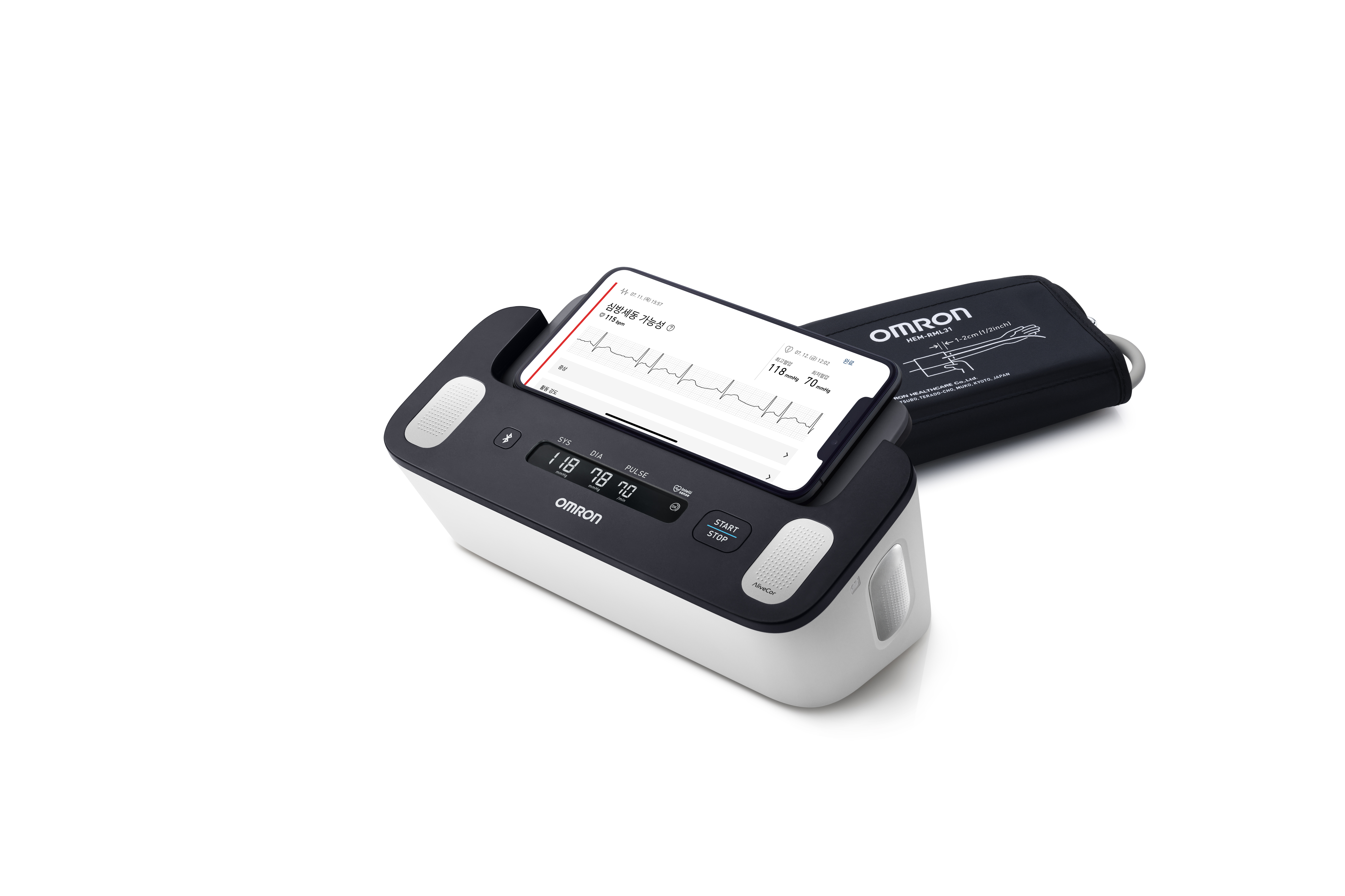 오므론 컴플리트 심전도 동시 측정 혈압계 HEM-7530T 썸네일 3