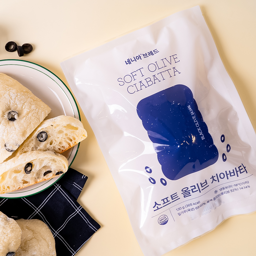 네니아 우리밀 브래드 소프트 올리브 치아바타 130g 썸네일 3